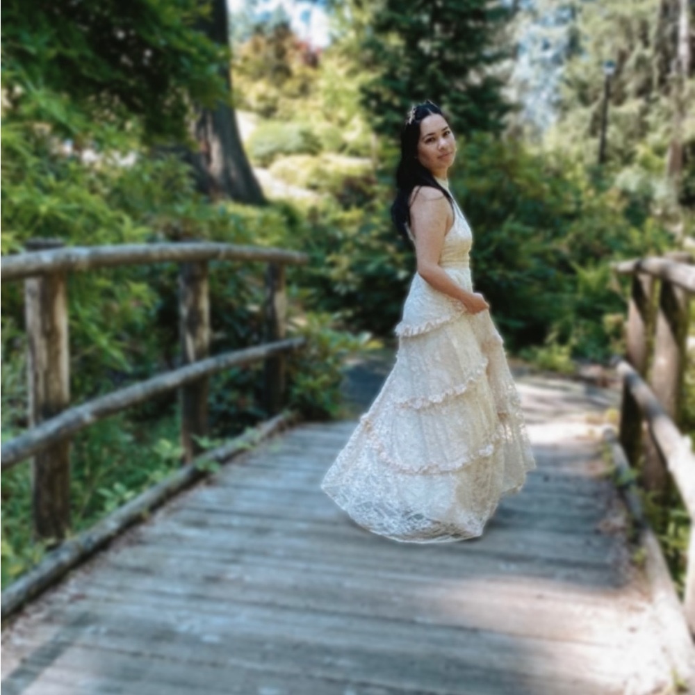 Boho Lace Formal Dress sz M